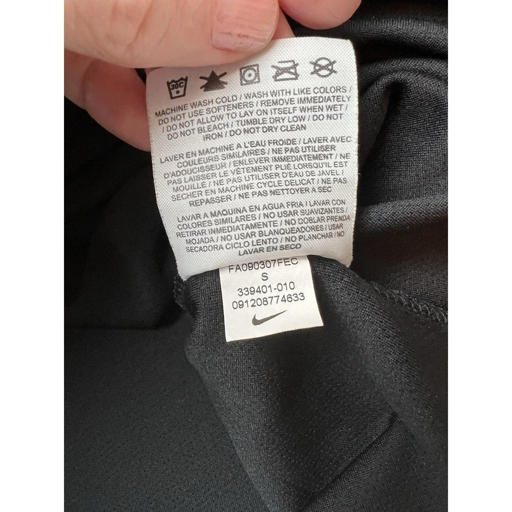 Nike  FIT DRY Women's S Black White Side Stripe  Polyester Long Sleeves